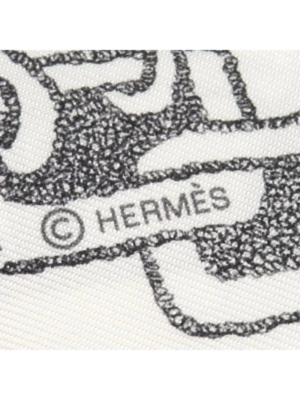 Hermes Scarf Twilly Silk White Anthracite Ankle Boucle